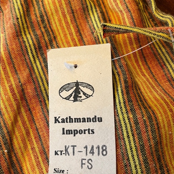 Kathmandu Imports Striped Butterfly Embroidered Tie Back Cotton Halter Top NWT - Picture 7 of 7